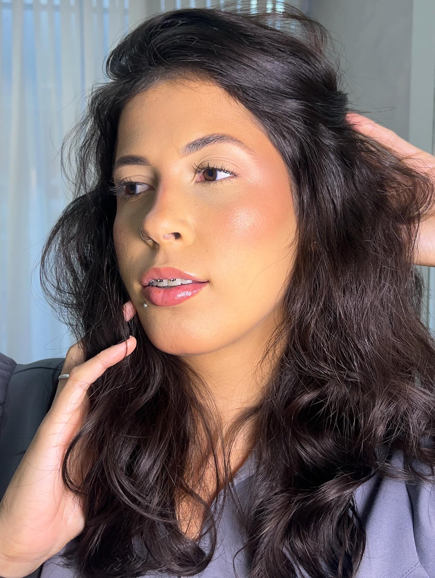 Depois da maquiagem, conforme publicação no Instagram de Laura Magalhães